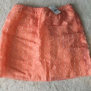 NWT J.Crew Silk/Linen Blend Polka Dot Skirt